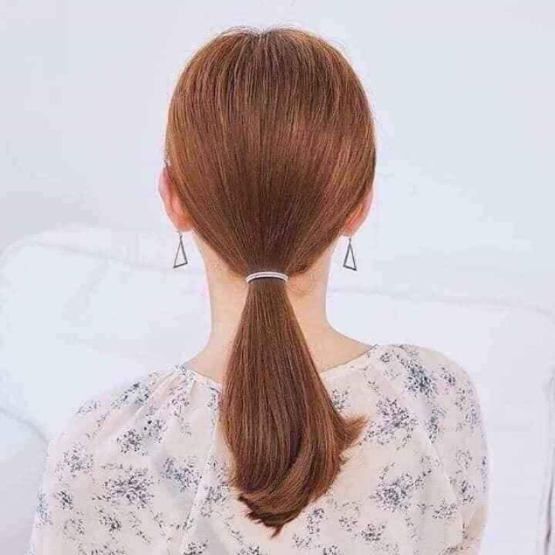 Sét 100 dây buộc tóc cho bé yêu có túi zíp