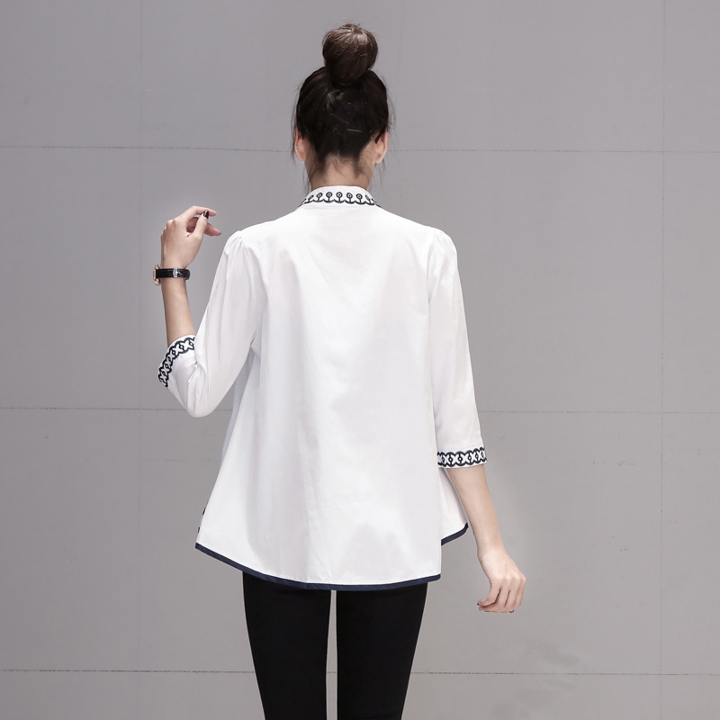 Áo nữ tay dài họa tiết thêu hoa thời trang thanh lịch