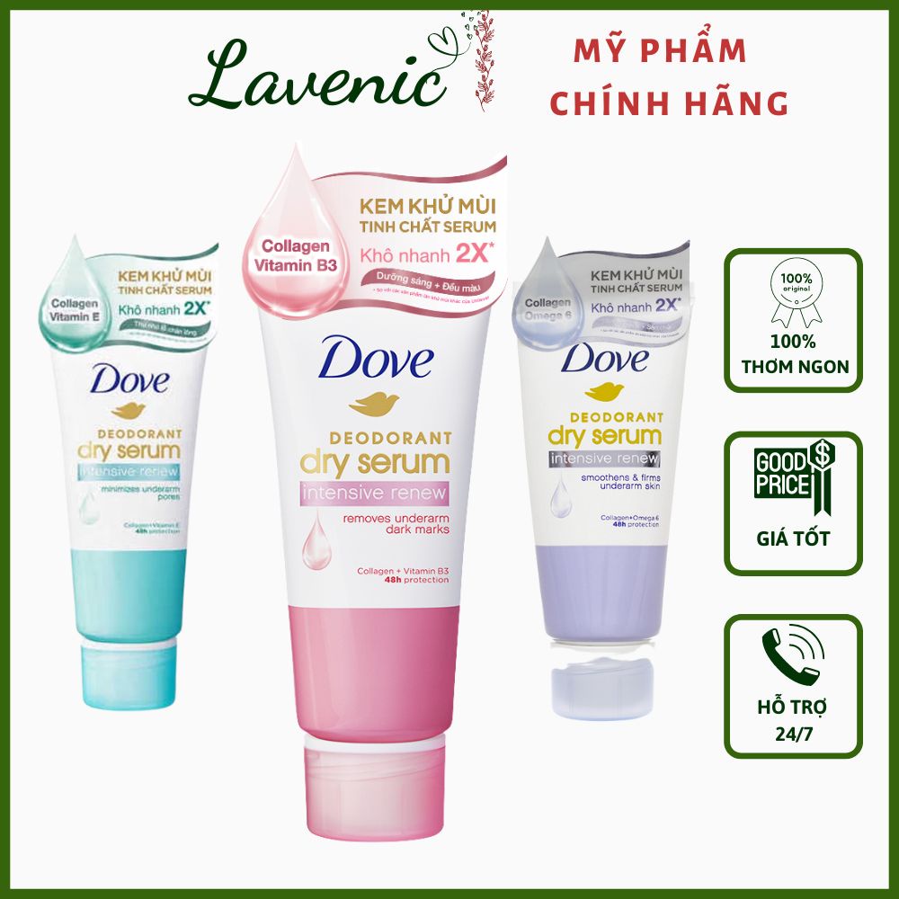 Kem khử mùi Dove tinh chất Serum dưỡng da sáng mịn 50ml, Hàng Đức - Shop Lavenic