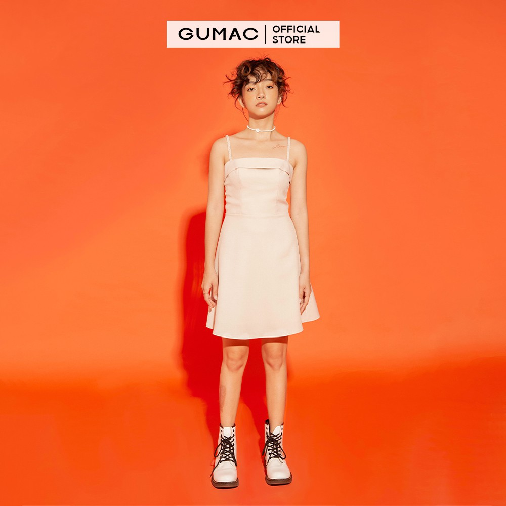 [Mã WABRGU155 giảm 15% tối đa 50k đơn 199k] Đầm nữ cúp ngực GUMAC không tay, năng động màu kem đủ size DA12173 | BigBuy360 - bigbuy360.vn