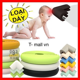 Dây xốp bọt biển dài 2m dày 3cm kèm keo dính bọc cạnh bàn, cạnh tường chống va đập