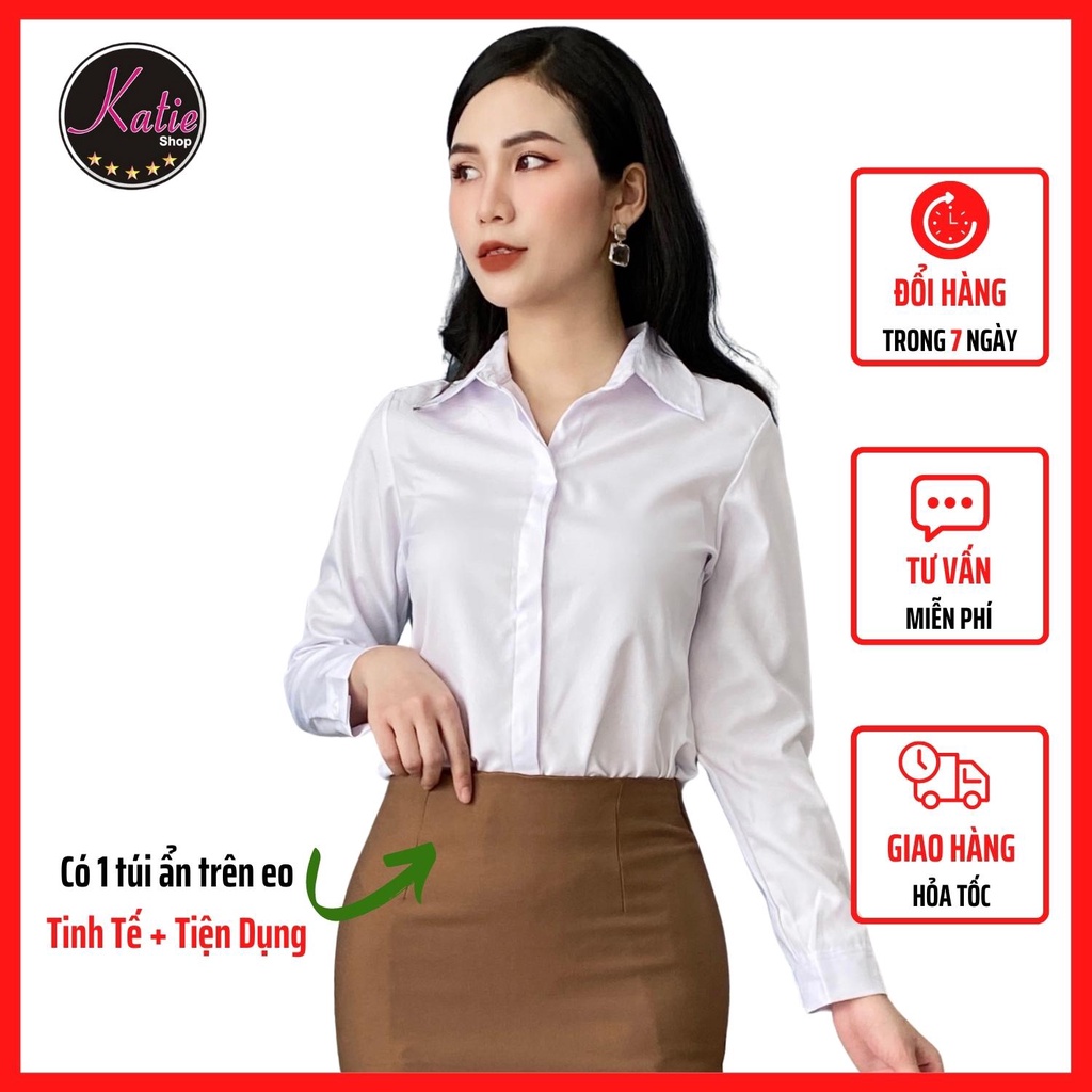 Chân Váy Ôm Thun Bút Chì Công Sở Ngang Gối 55cm Katie Chân Váy Công Sở Chất Thun Hàn Co Giãn 4 Chiều, Cv55cm