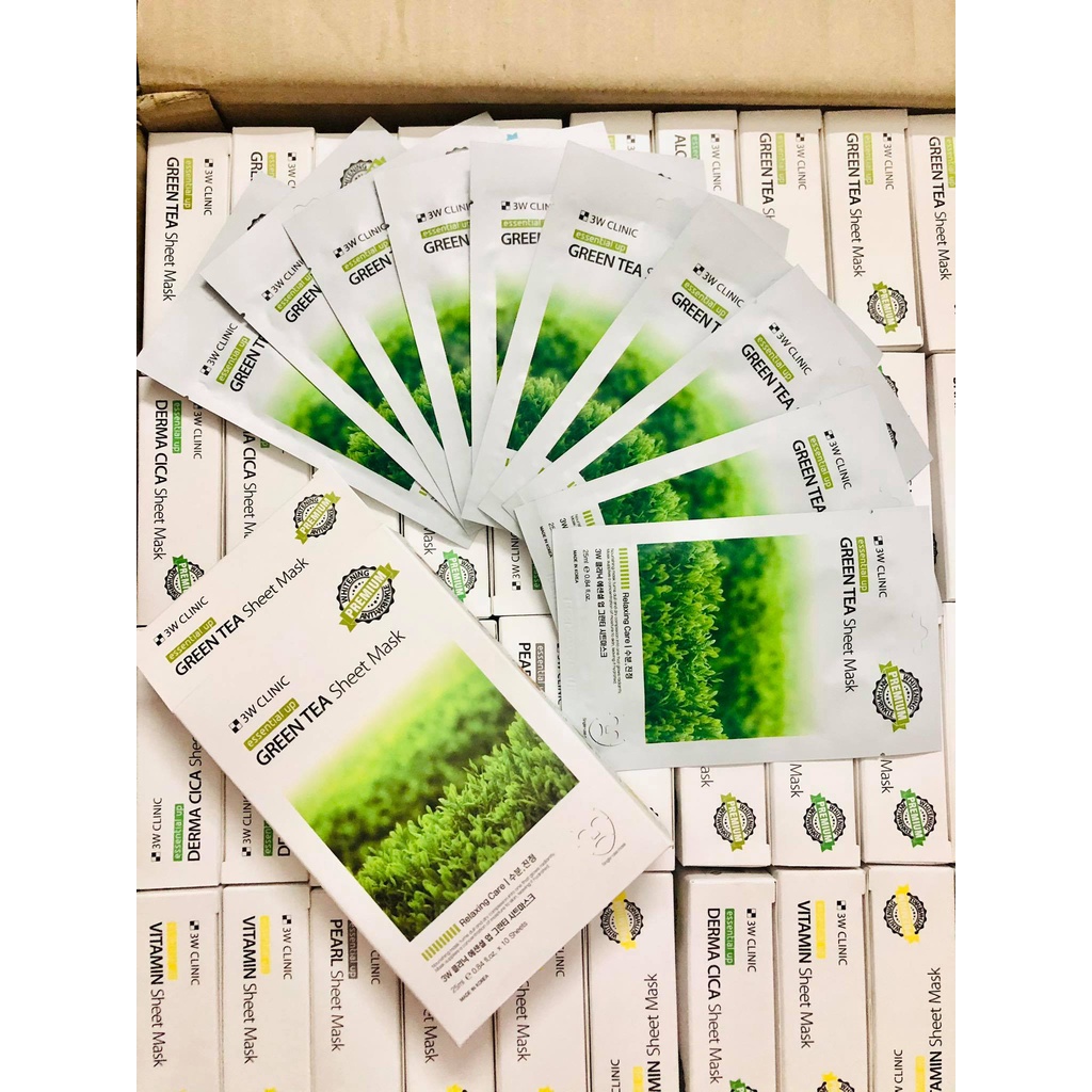 Mặt Nạ Dưỡng Trắng Da  3W Clinic Essential Up Sheet Mask 25ml Tinh Chất Thiên Nhiên Dùng Cho Mọi Loại Da