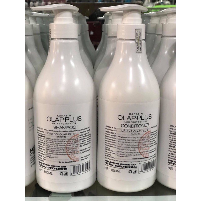 Dầu gội/xả Olap Plus Keratin 800ml giúp phục hồi hư tổn, lưu hương lâu và giúp mái tóc mềm mượt