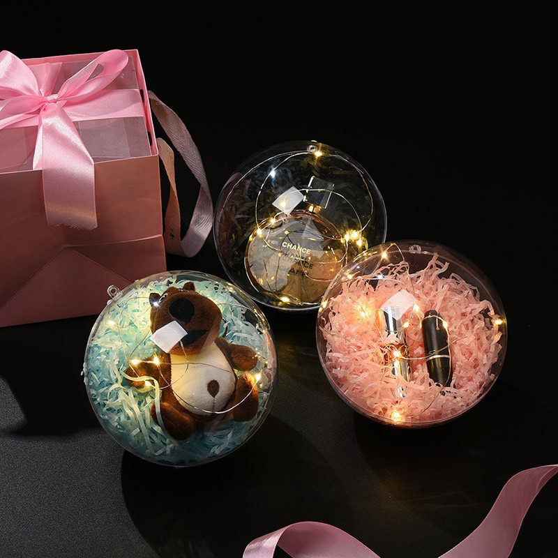 (Hàng Mới Về) Hộp Đựng Son Hình Quả Cầu Pha Lê Trong Suốt Làm Quà Tặng Sinh Nhật