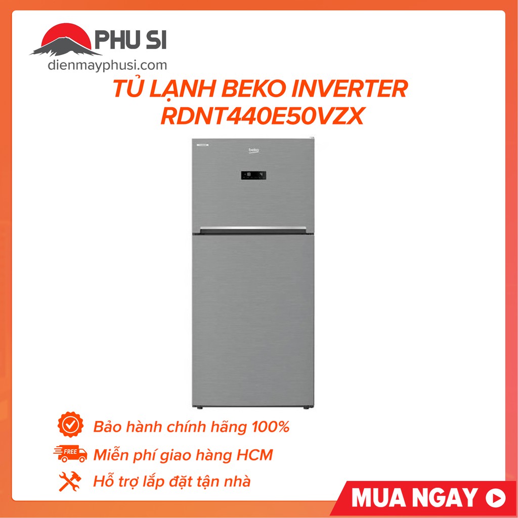 [Mã ELMS5TR giảm 5% đơn 5TR] [GIAO HCM] Tủ lạnh Beko Inverter RDNT440E50VZX