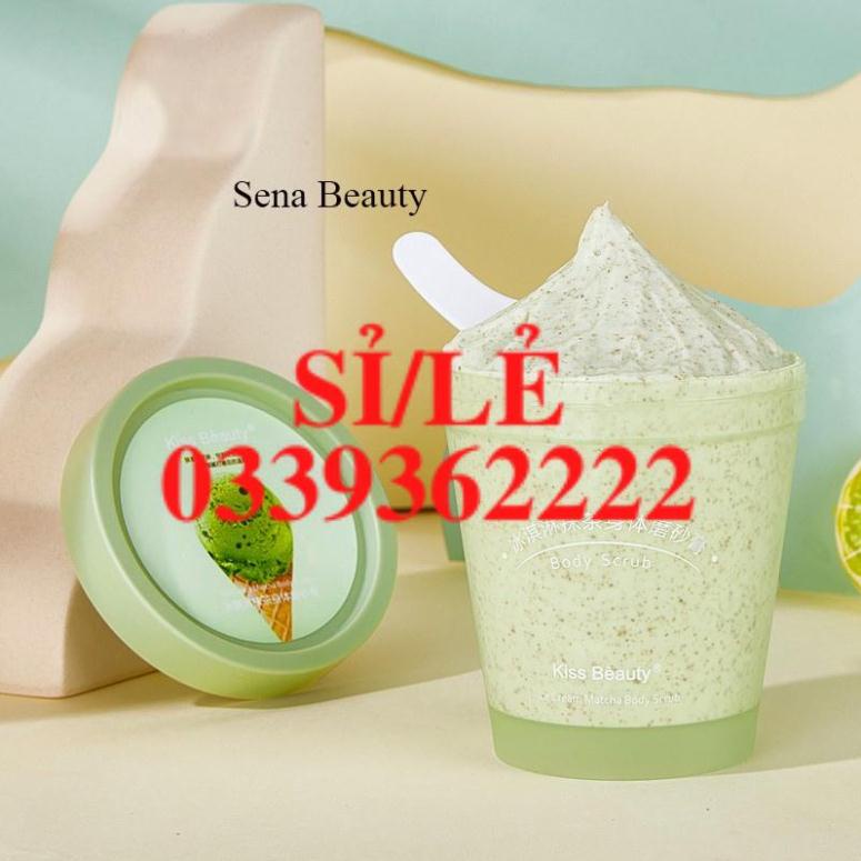 [ CHÍNH HÃNG ] Tẩy da chết matcha trà xanh Kiss Beauty Body Scrub 200G Sena Beauty  HAIANHSHOP