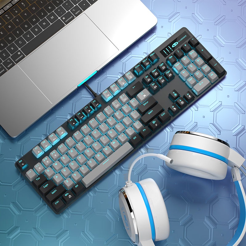 Bàn Phím Cơ Gaming Magegee MK-Storm 104 Phím Có Đèn LED Nền Màu Xanh Dương