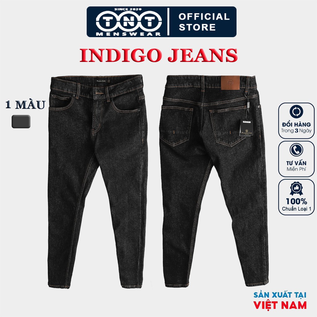 [HÀNG CHUẨN LOẠI 1] Quần jean nam màu Indigo, vải jean cao cấp, form slim fit, đường may chắc  chắn - TNT MENSWEAR