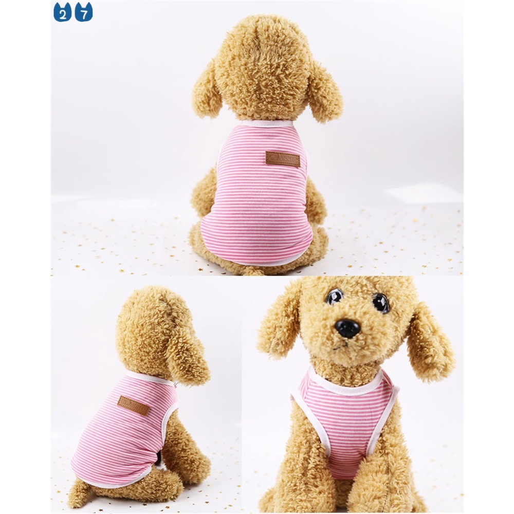 Áo Thun Họa Tiết Kẻ Sọc Cổ Điển Dễ Thương Thời Trang Mùa Hè 27Pets} Cho Cún Cưng