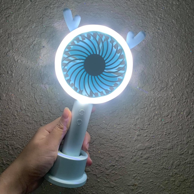 Quạt mini fan đèn led 7 màu