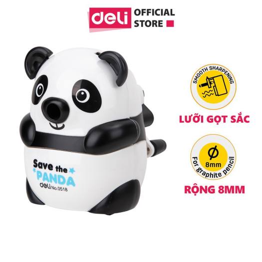 Chuốt Bút Chì Quay Tay Deli - Gấu Trúc 0518