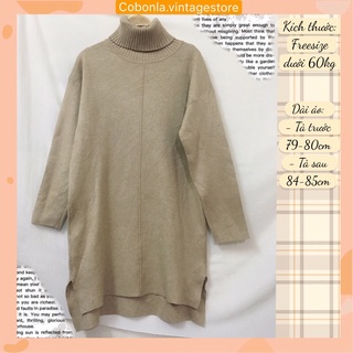 Váy len cổ lọ màu pastel phong cách Ulzzang - hàng 2hand mã VA001