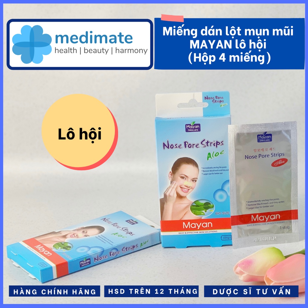 Miếng dán lột mụn cám MAYAN cao cấp (Hộp 4 miếng)