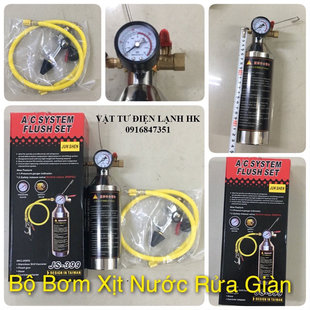 Bộ bơm xịt xúc Rửa Đường Ống Gas Cho Dàn Nóng Dàn Lạnh - Sục rửa giàn máy lạnh ô tô - Súc ga oto