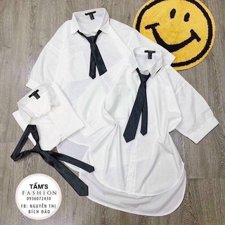 Áo sơ mi học sinh phối cavat tay ngắn cổ bẻ hợp với đi học đi làm TTSLA0533