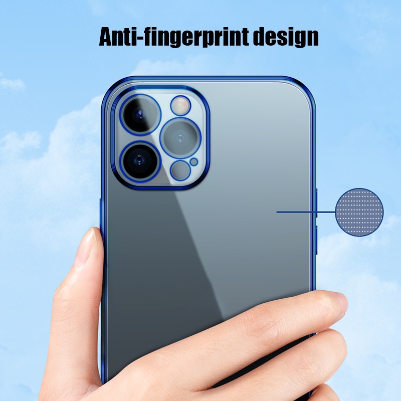 Ốp điện thoại TPU mềm hình vuông viền màu nhiều màu lựa chọn cho iPhone 12 mini pro Max 11