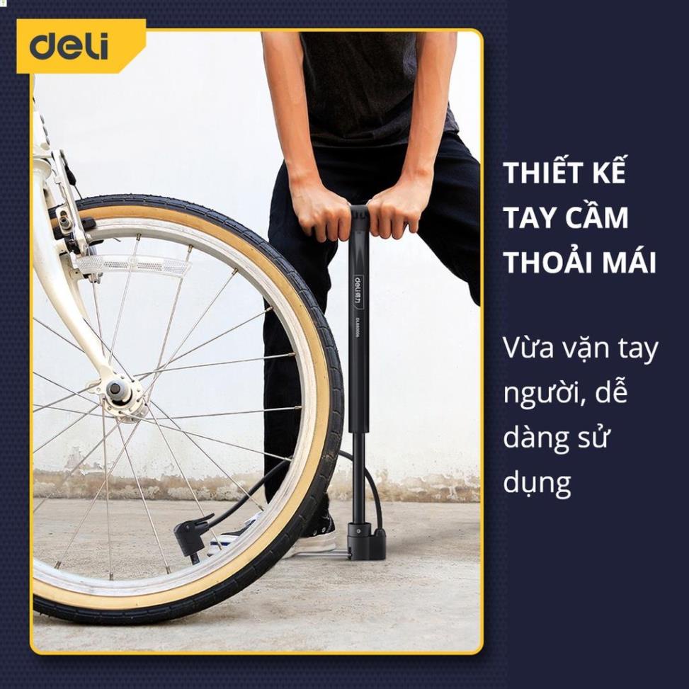 [LIFEDL157] Bơm Xe Đạp Cầm Tay Deli Cao Cấp - Siêu Nhẹ, Nhỏ Gọn, Tiện Lợi, Dễ Dàng Di Chuyển - Áp Suất Cao - DL880006 .