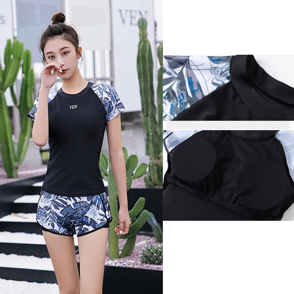 Đồ bơi hai mảnh họa tiết hoa năng động đáng yêu cho nữ