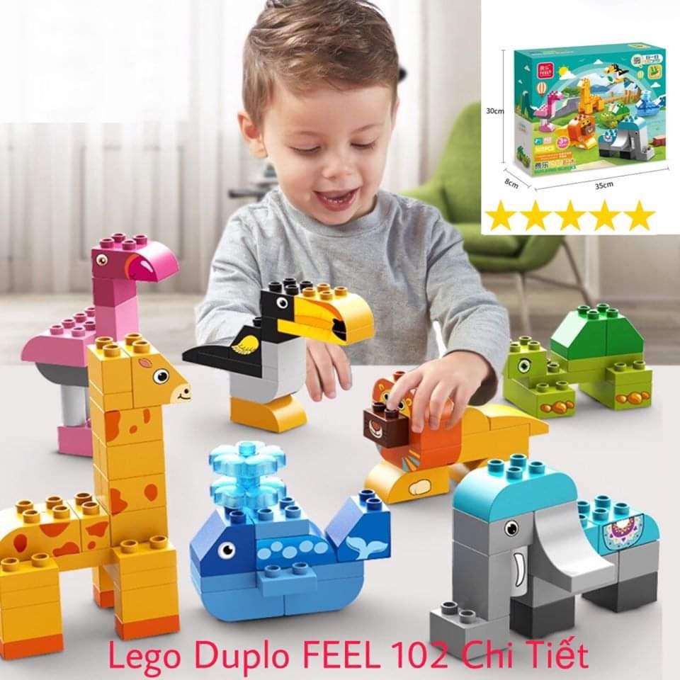 [HÀNG Hot] Lego Duplo FEEL Thế Giới Động Vật Đầu Đời Của Bé 102 Chi Tiết Siêu To