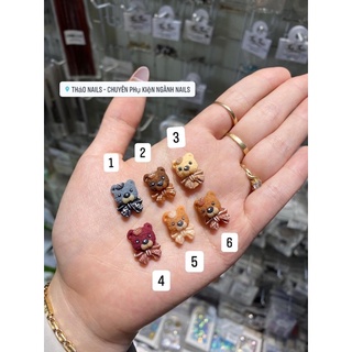 Gấu bột gắn móng - phụ kiện nail
