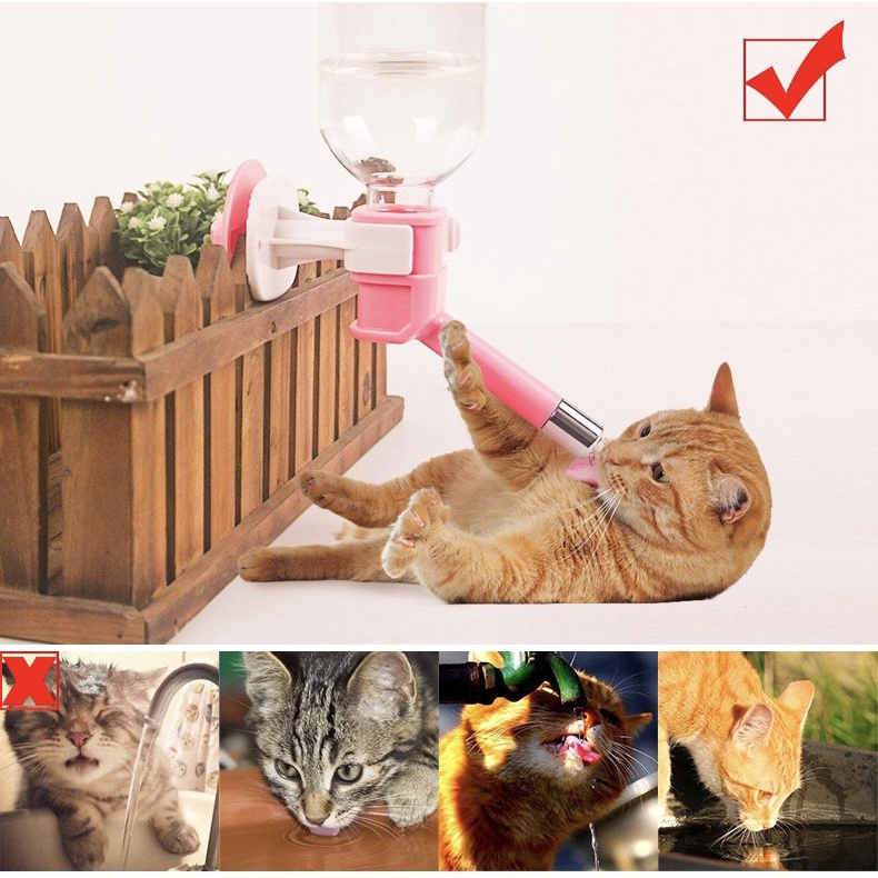 Bộ bát và bình nước treo gắn chuồng chó mèo tự động cao cấp