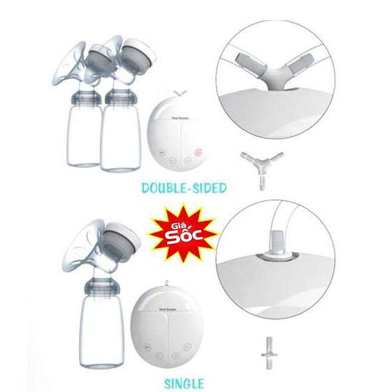 Máy hút sữa điện đôi Real Bubee - Máy khoẻ, hút êm