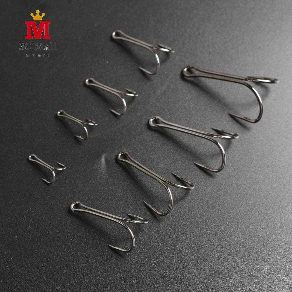 5pcs Saltwater Double Hook Dual High Carbon Steel Black Fishing Hooks 8#-4/0