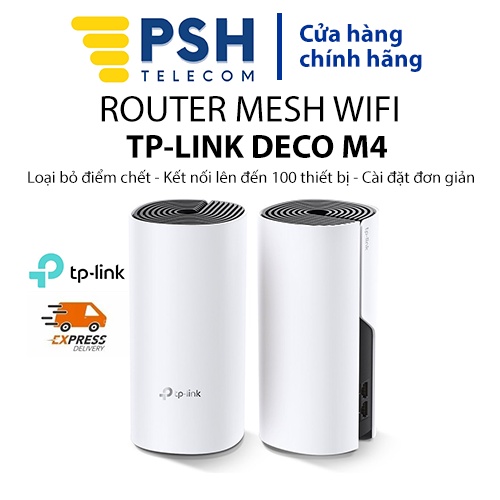 Router mesh TP-Link Deco M4 (2-Pack), Bộ phát wifi mesh AC1200 PSH Telecom