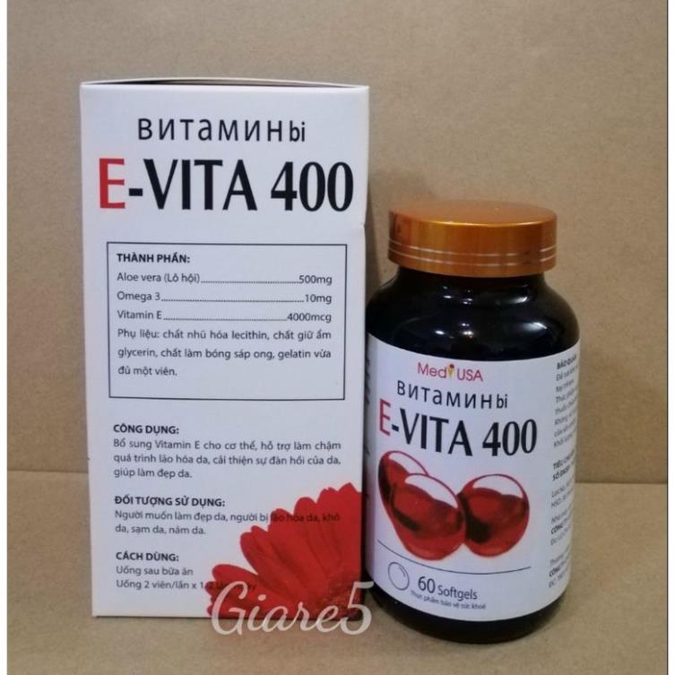 Vitamin E đỏ đẹp da, chống lão hoá da, lọ 60 viên