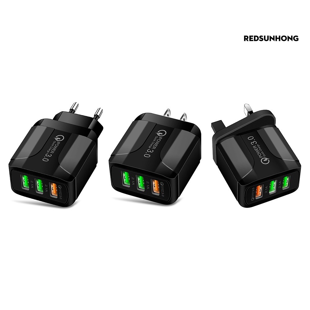 Củ Sạc Nhanh Qc3.0 5.1a 3 Cổng Usb Cho IP