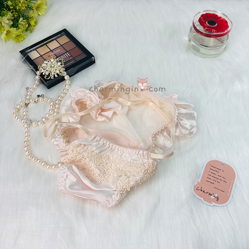 Quần lót satin thời trang dây lưng cao size M - LL - QLST0008