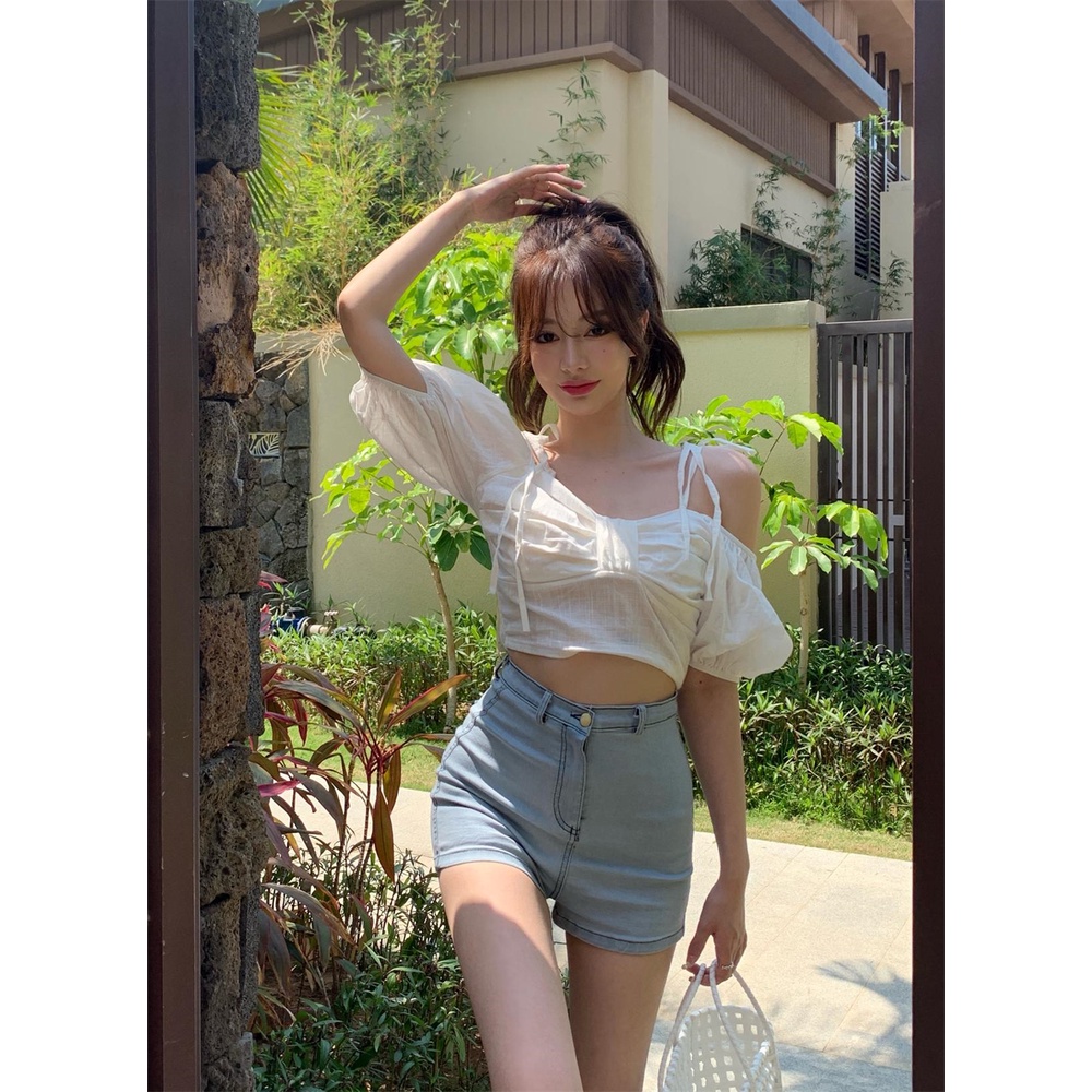 Porozi  Áo trễ vai  phong cách Hàn Quốc xinh xắn cho nữ