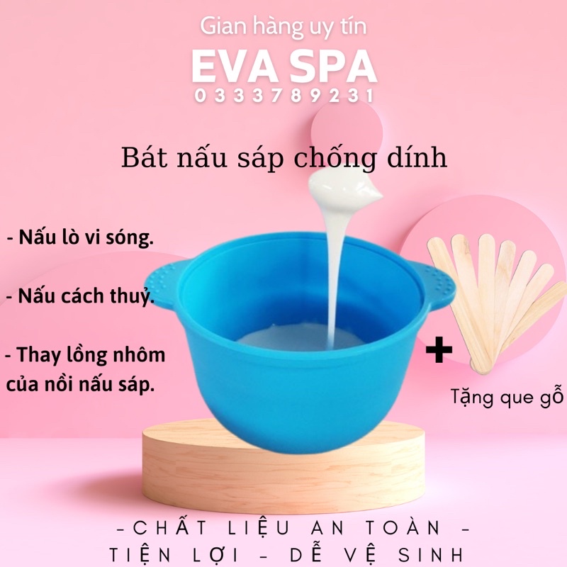 (Tặng vài que gỗ) Bát Nấu Sáp chống dính Sạch Sẽ, Chén Nấu Sáp Wax Lông Silicon