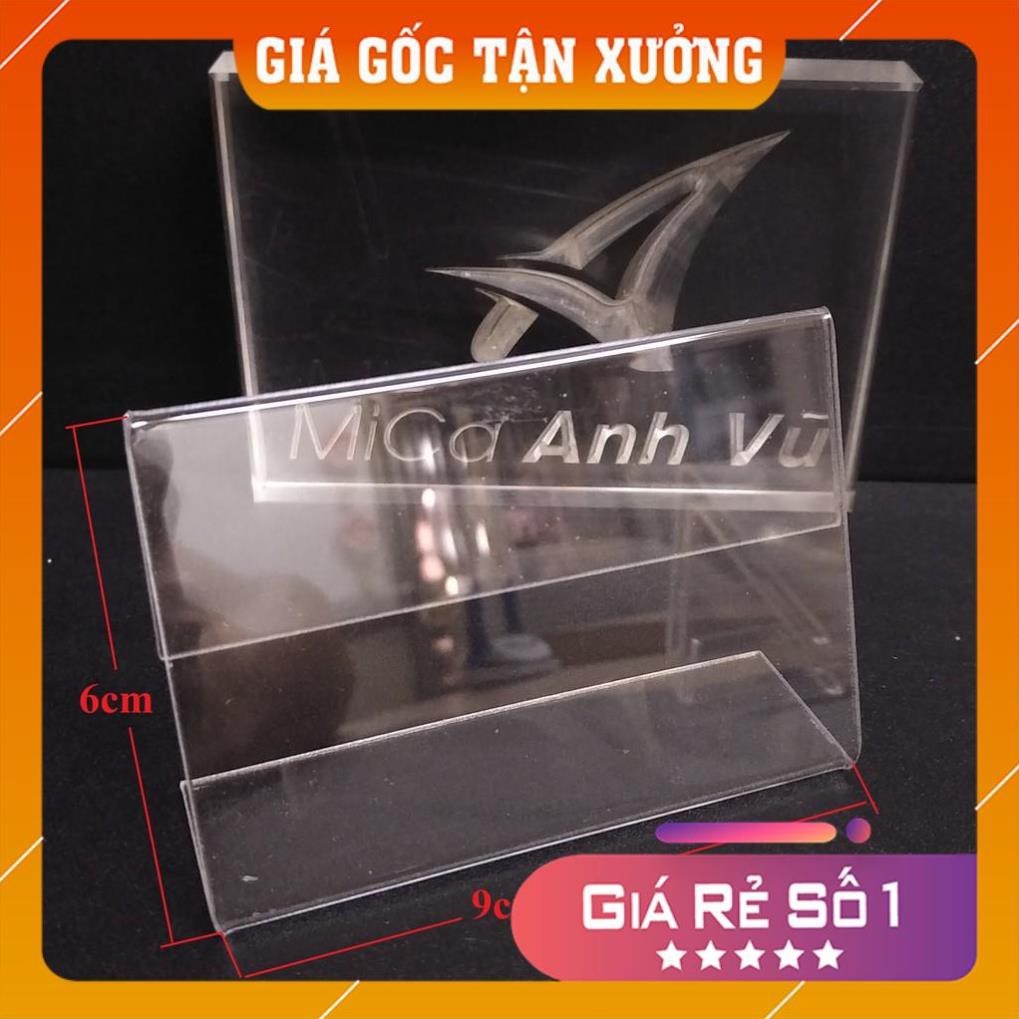 Combo 10 Kệ mica chữ L 9x6cm để bảng giá