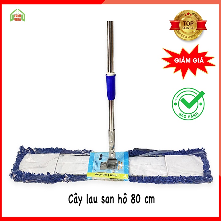 Cây lau nhà công nghiệp 80cm cây lau bẹ san hô sợi microfiber siêu sạch lau trường học bệnh viện toà nhà khu công nghiệp