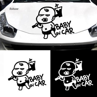Miếng dán xe hơi hoạt hình Nhật Bản fhue _ interesting Baby in Car