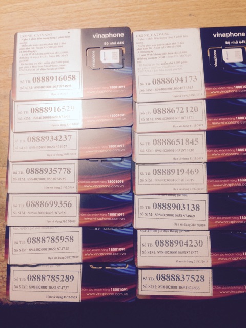Sim 4G Vinaphone 10 số giá sốc chọn số trên hình