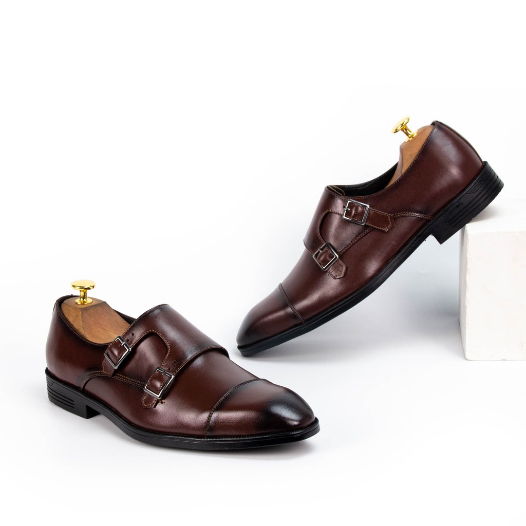 Giày Double Monk Strap - Giày Tây Công Sở Cao Cấp - Giày Da Bò Thật Nhập Khẩu - Kiểu Dáng Lịch Lãm - Bảo Hành 12 tháng