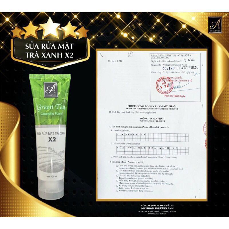 Sữa Rửa Mặt Trà Xanh X2 - Green Tea Acosmetics | BigBuy360 - bigbuy360.vn