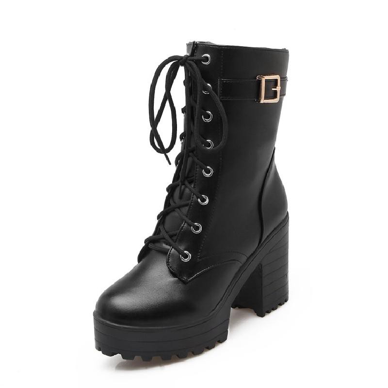 [order/ko có sẵn] boots nữ đen nâu trắng cao 10cm | BigBuy360 - bigbuy360.vn