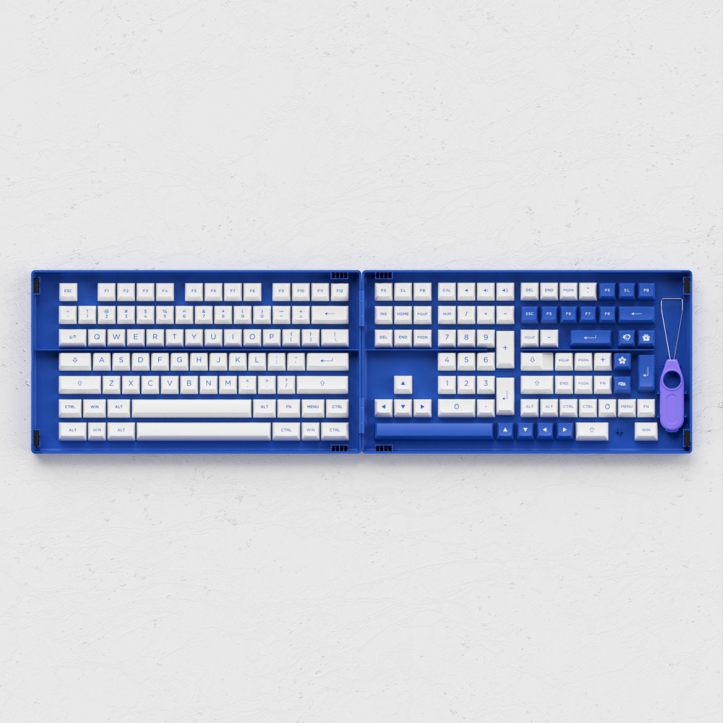 Bộ keycap phím cơ AKKO Keycap set – Black on White BoW/ Blue on White (PBT Double-Shot/ ASA profile)