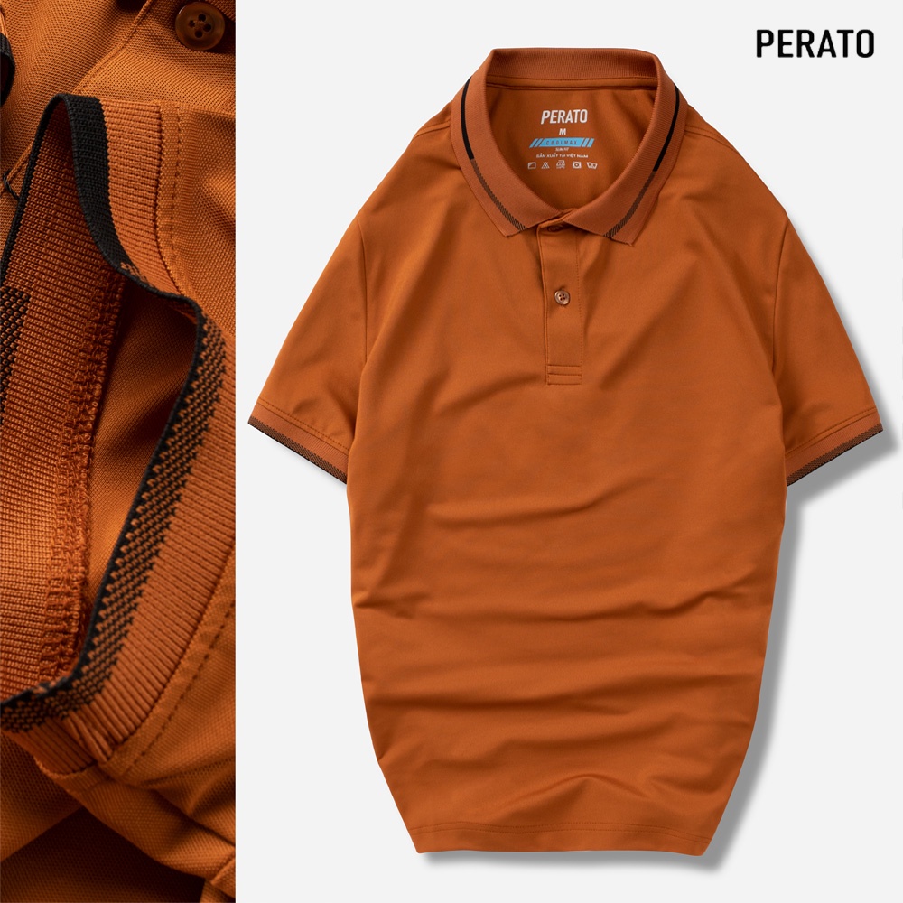 [MUA 2 GIẢM 20K] Áo Thun Nam Có Cổ PERATO, Chất Liệu Coolmax Thấm Hút Tốt, Thiết Kế Phối Viền Trẻ Trung | BigBuy360 - bigbuy360.vn