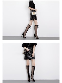 Giày boots cao gót chiến binh