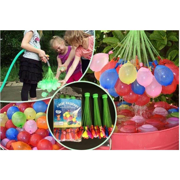 Bộ 111 bong bóng nước Magic Balloons BƠM SIÊU NHANH thiết kế tiện lợi có vòi bơm sẵn