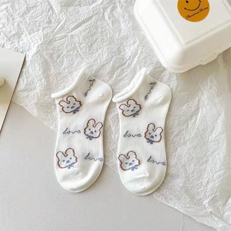 Vớ Cotton Cổ Thấp Phối Ren Thoáng Khí Phong Cách Nhật Bản Dễ Thương Cho Nữ