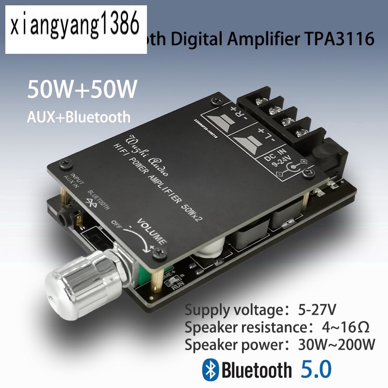 Bảng Mạch Khuếch Đại Âm Thanh HIFI Bluetooth 5.0 Chất Lượng Cao TPA3116D2 50WX2