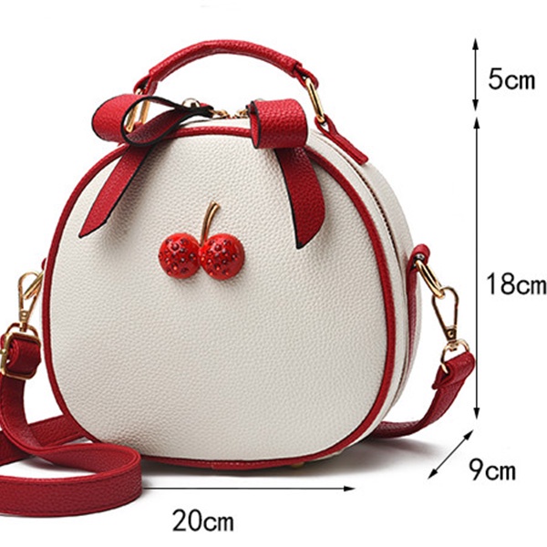 Túi Đeo Vai Chuwanglin Da PU Họa Tiết Dâu Tây Đáng Yêu Cho Nữ