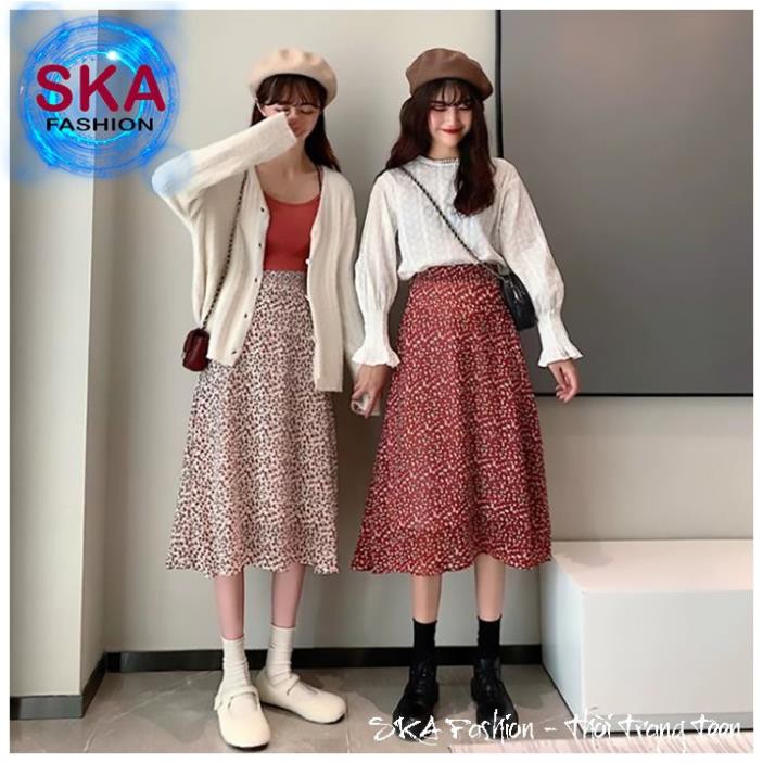 Chân Váy Vinage Dáng Dài Hoa Nhí Chất Voan 2 Lớp Ulzzang Hàn Quốc - SKA | BigBuy360 - bigbuy360.vn