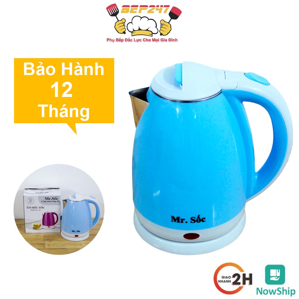 Ấm Đun Siêu Tốc Mr.Sốc(1.8L), Bảo Hành 12 Tháng, Hàng Chính Hãng - Mr.112